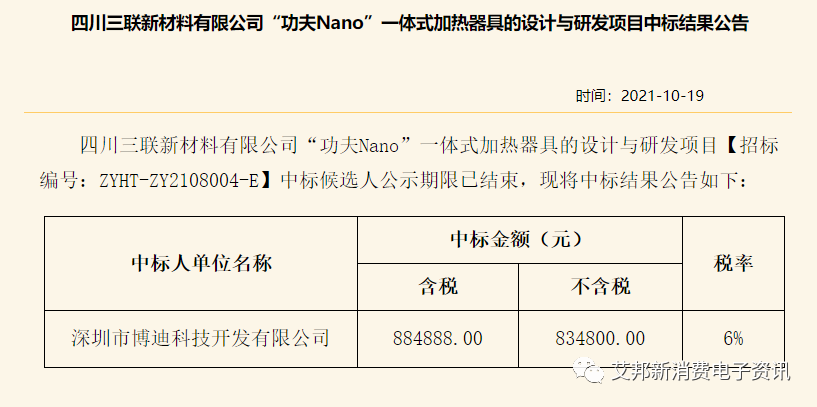 电子烟企业博迪科技同时中标四川中烟两个项目