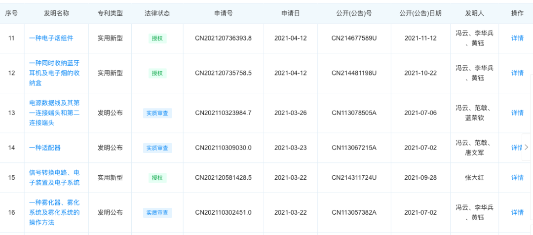 立讯密集申请电子雾化专利十余项，电子烟笔、电子烟茶壶、无人售货机在列