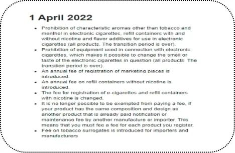 丹麦禁止除烟草和薄荷醇以外的特征香气电子烟