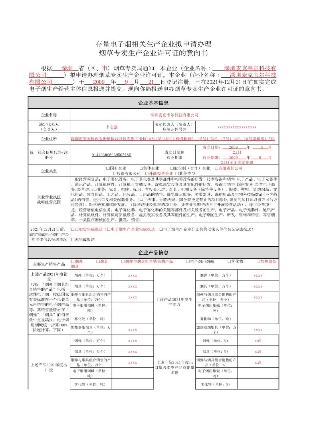 电子烟生产许可证申请填写指南来了：附品牌、烟油和代工厂实例模板