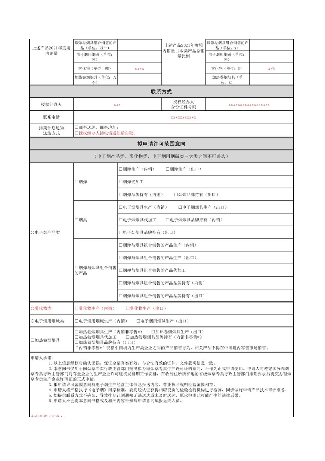 电子烟生产许可证申请填写指南来了：附品牌、烟油和代工厂实例模板