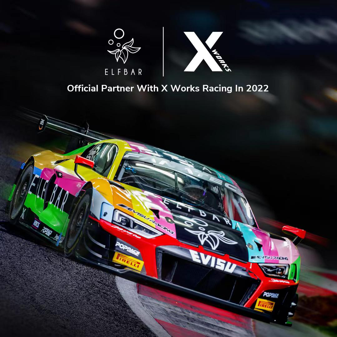ELFBAR助力亚洲迪奥运动X Works车队出战GT 亚洲杯世界挑战赛！