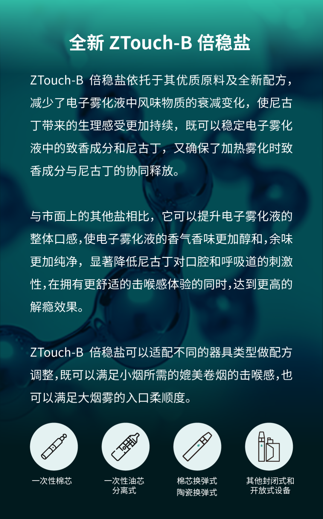 全新真味倍稳盐丨提升电子雾化液稳定性、口感纯净度和舒适度的尼古丁盐