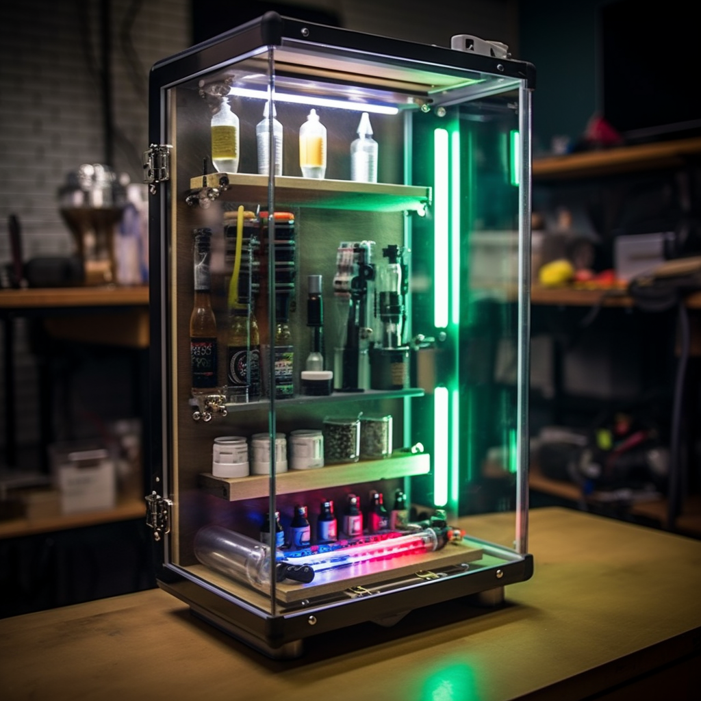 The stylistic categorization of electronic cigarette display racks