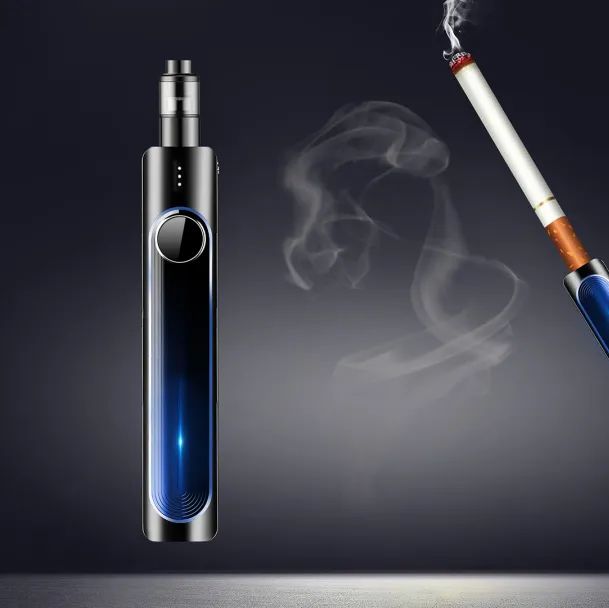 How does the e-cigarette industry use display racks to build brand image?