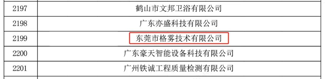 喜讯 | 格雾技术通过国家级高新技术企业认定！