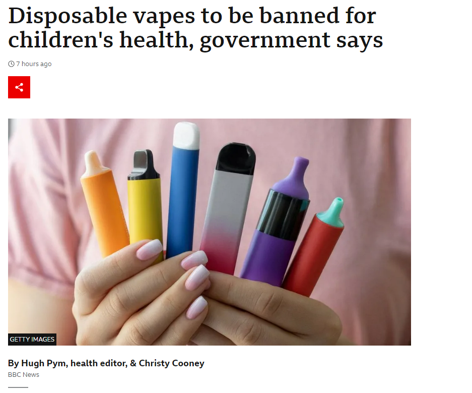 The United Kingdom declares the prohibition of disposable vape, ushering in a potentially transformative phase for the refillable vape in the market.